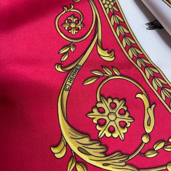 Hermes scarf Carre 90 Reds Silk100% Ledoux - Picture 11 of 11